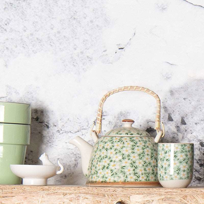 Groene Botanic Keramische Theepot met Filter -  - Djuusje's Theewereld